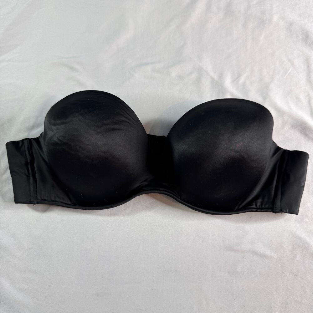 Cacique Lane Bryant Strapless Bra 44B Black Lightly Lined Convertible Plus Size